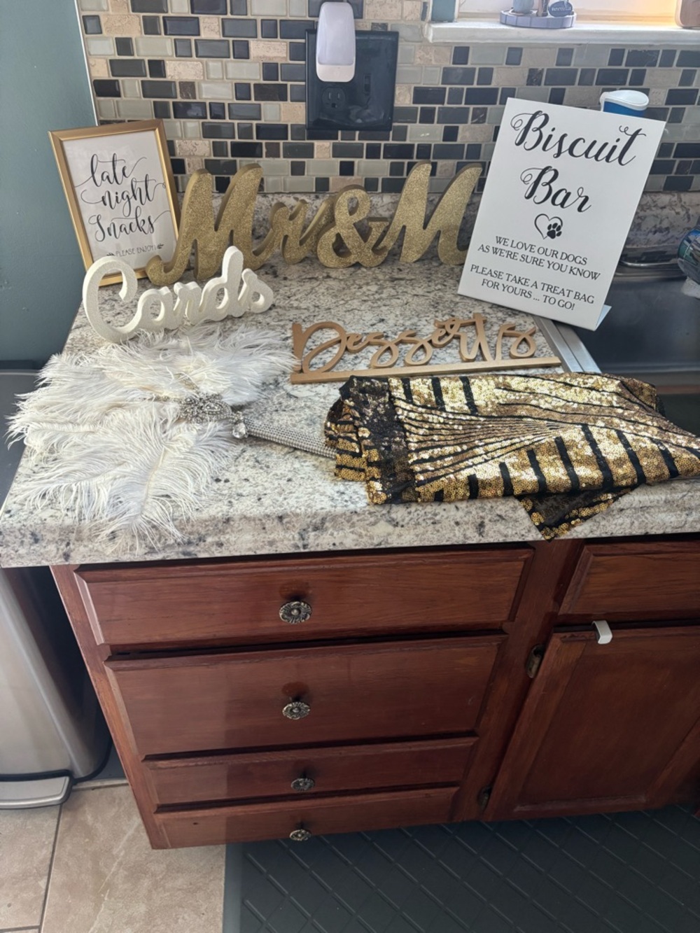 Lot of wedding decorations